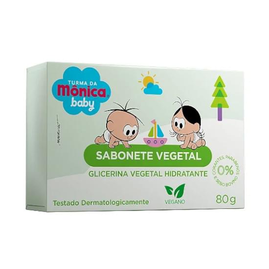 Imagem de Sabonete em barra vegetal turma da mônica baby glicerina vegetal hidratante 80g