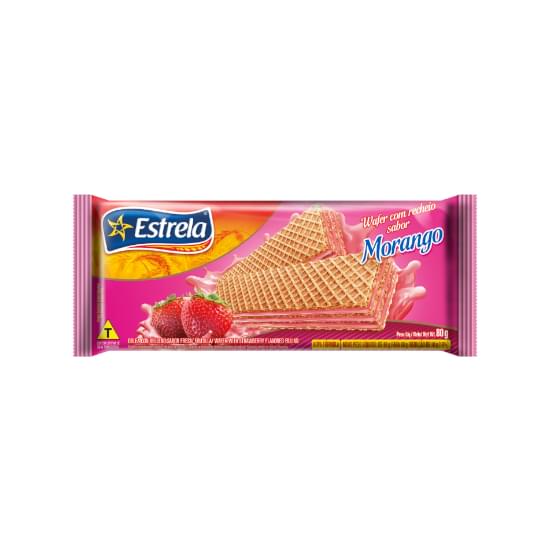 Imagem de Biscoito wafer estrela morango 80g