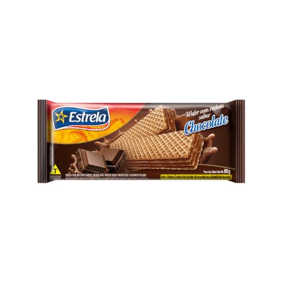 Imagem de Biscoito wafer estrela chocolate 80g