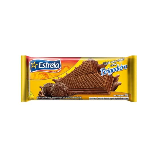 Imagem de Biscoito wafer estrela brigadeiro 80g