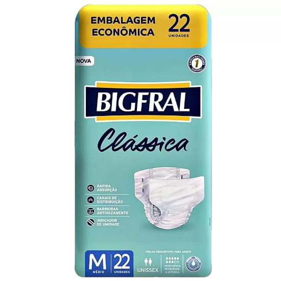 Imagem de Fralda geriátrica bigfral clássica tamanho m | com 22 unidades