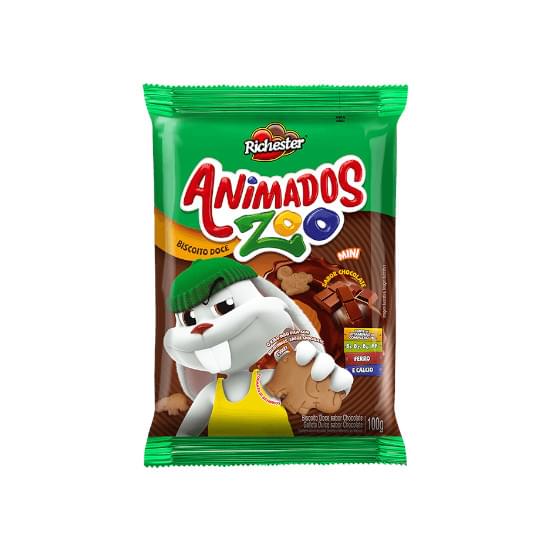 Imagem de Biscoito animados zoo bag chocolate richester 100g