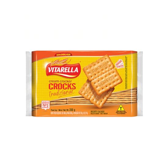 Imagem de Biscoito salgado vitarella cream cracker crocks tradicional 350g