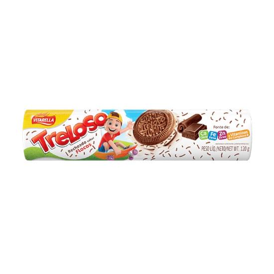 Imagem de Biscoito chocolate recheio flocos vitarella treloso 120g