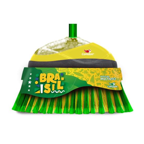 Imagem de Vassoura decorada com cabo multiuso condor edição especial brasil v-35