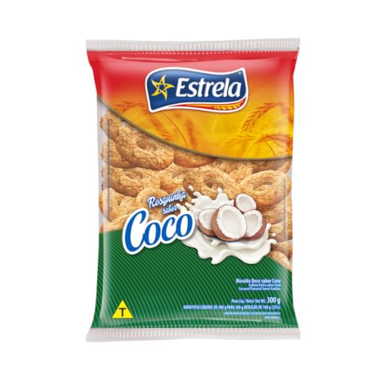 Imagem de Biscoito rosquinha estrela sabor coco 300g