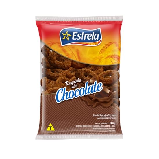 Imagem de Biscoito rosquinha estrela sabor chocolate 300g