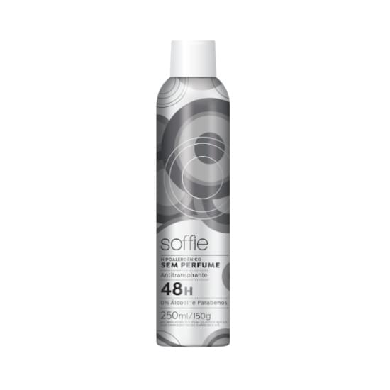 Imagem de Desodorante antitranspirante soffie sem perfume hipoalergênico aerosol 250ml/150g