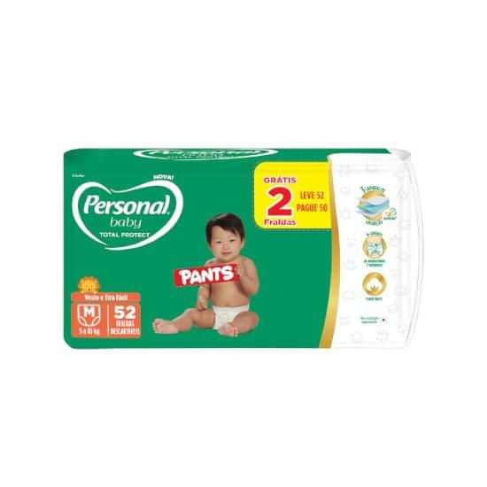 Imagem de Fralda infantil pants personal baby total protect mega m leve 52 pague 50 unidades