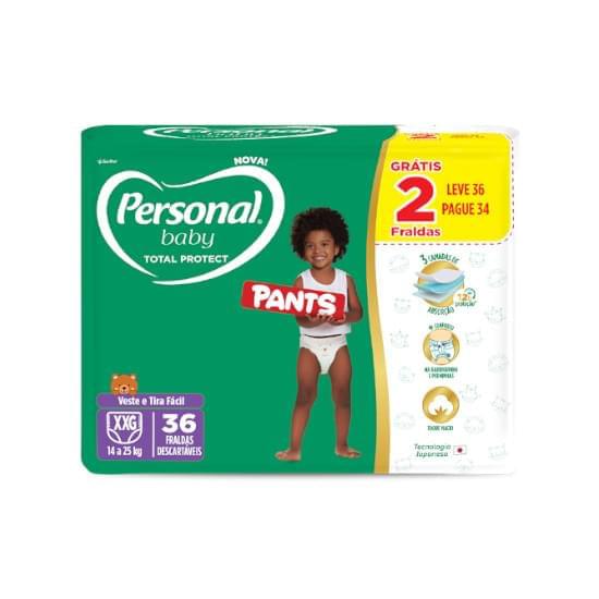 Imagem de Fralda infantil pants personal baby total protect mega xxg leve 36 pague 34 unidades