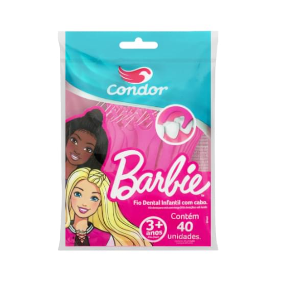 Imagem de Fio dental infantil com cabo barbie condor 40 unidades