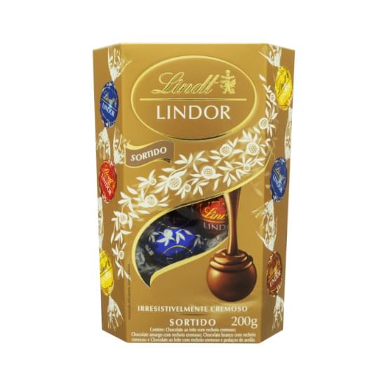 Imagem de Bombom de chocolate sortido recheio cremoso lindt lindor caixa 200g