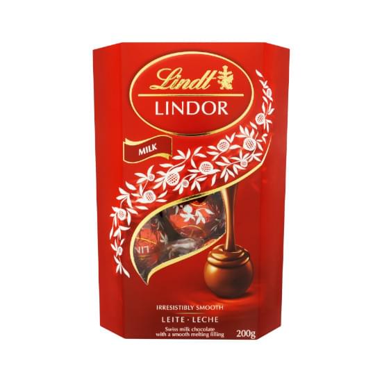 Imagem de Bombom de chocolate ao leite recheio cremoso lindt lindor caixa 200g