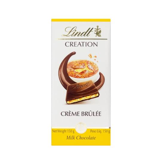 Imagem de Chocolate ao leite recheio cremoso com pedaços de biscoito e açúcar caramelizado lindt creation caixa 150g