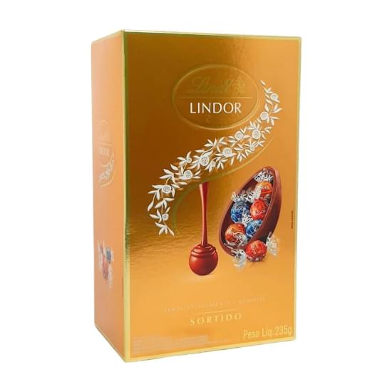 Imagem de Ovo de páscoa ao leite recheio trufa sortida lindt lindor caixa 235g