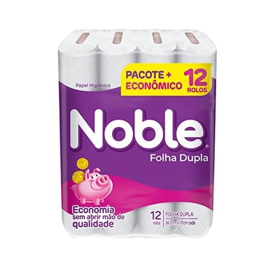 Imagem de Papel higiênico neutro folha dupla noble 12 rolos 20m cada