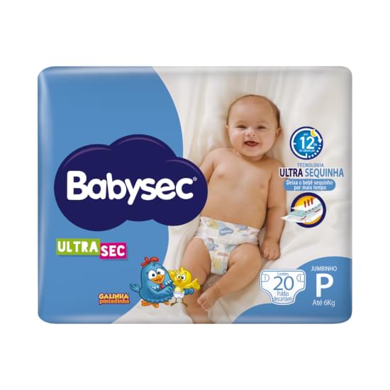 Imagem de Fralda infantil babysec ultrasec jumbinho p com 20 unidades