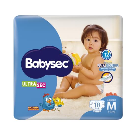 Imagem de Fralda infantil babysec ultrasec jumbinho m com 18 unidades