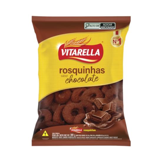 Imagem de Biscoito doce rosquinha chocolate vitarella pacote 300g