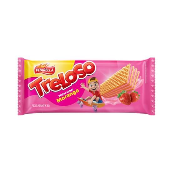 Imagem de Biscoito wafer vitarella treloso recheio morango 80g