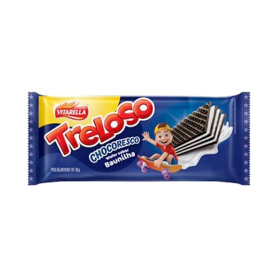 Imagem de Biscoito wafer vitarella treloso chocoresco recheio baunilha 80g