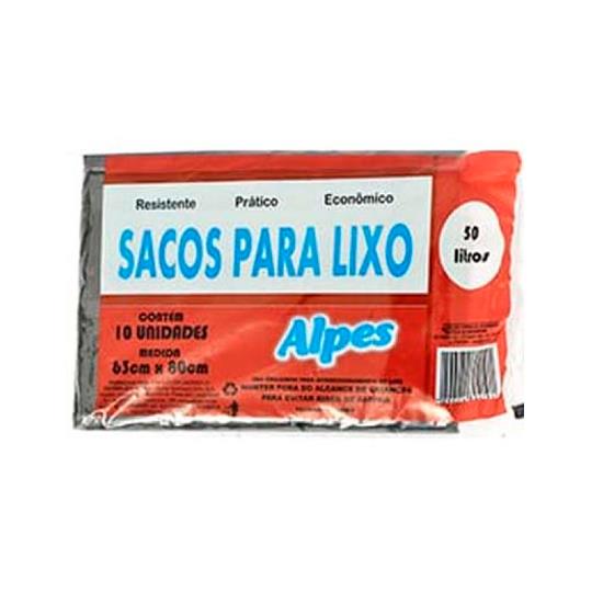 Imagem de Alpes saco para lixo almofada 50 litros com 10 unidades