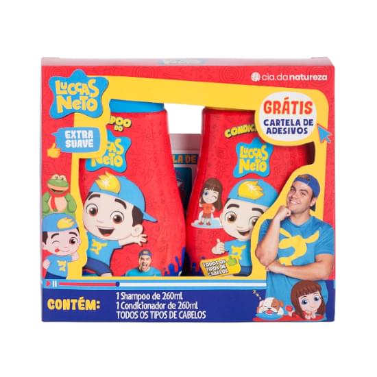 Imagem de Kit luccas neto shampoo e condicionador infantil todos os tipos de cabelo + adesivo grátis