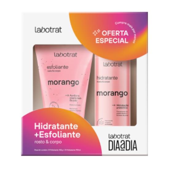 Imagem de Kit dia a dia labotrat esfoliante 150g + hidratante 190g morango