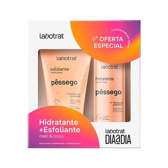 Imagem de Kit dia a dia labotrat esfoliante 150g + hidratante 190g pêssego