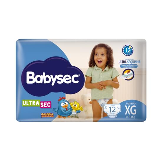 Imagem de Fralda infantil babysec ultrasec jumbinho xg com 12 unidades