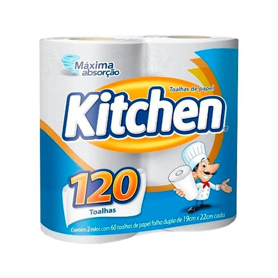 Imagem de Papel toalha kitchen folha dupla 120 folhas