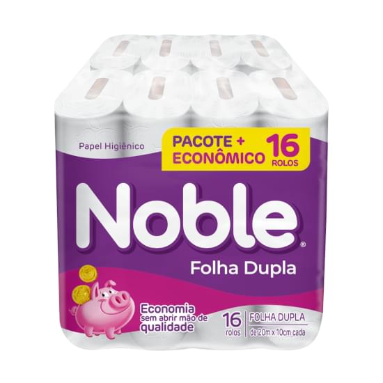 Imagem de Papel higiênico neutro folha dupla noble 16 rolos 20m cada