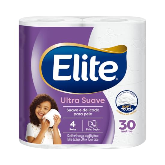 Imagem de Papel higiênico folha dupla ultra suave neutro elite 30m pacote 4 unidades