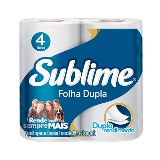 Imagem de Papel higiênico folha dupla neutro sublime 30m pacote 4 unidades