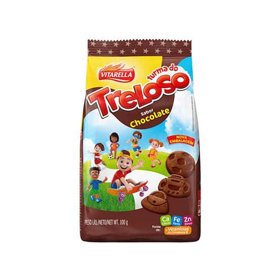 Imagem de Biscoito amanteigado chocolate vitarella turma do treloso pacote 100g