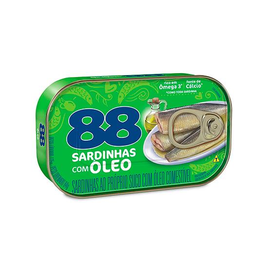 Imagem de Sardinha 88 ao próprio suco com óleo comestível 125g