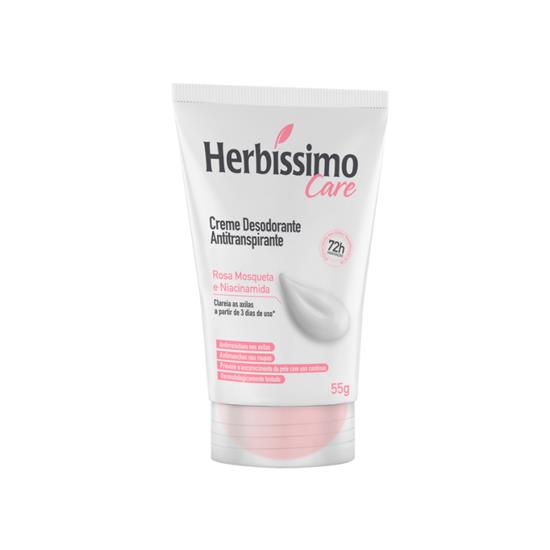 Imagem de Desodorante em creme feminino herbíssimo rosa mosqueta e niacinamida 55g