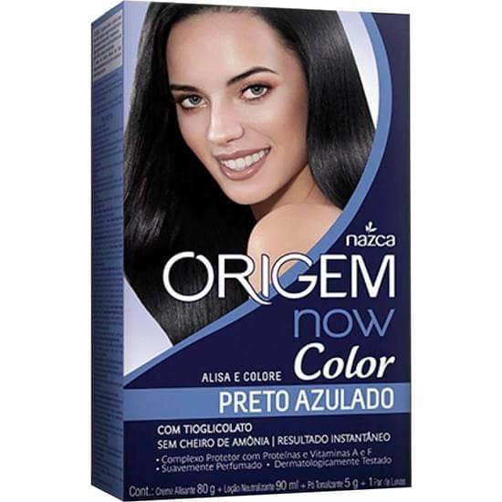 Imagem de Alisante origem now para cabelo preto azulado 80g