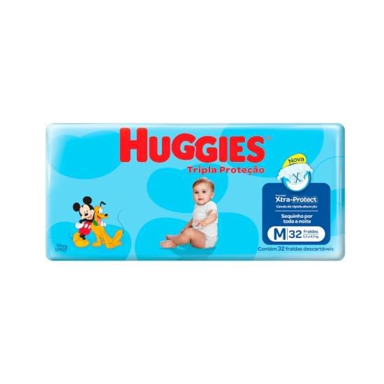 Imagem de Fralda infantil huggies tripla proteção tamanho m jumbo | com 32 unidades