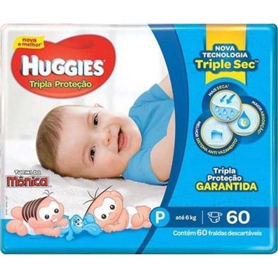 Imagem de Fralda infantil huggies tripla proteção tamanho p mega | com 60 unidades