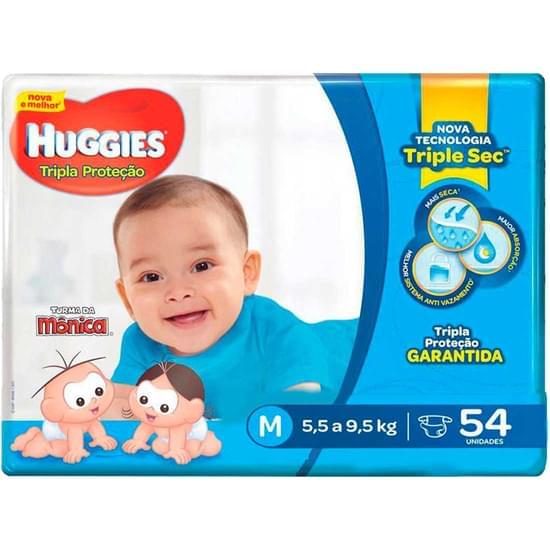 Imagem de Fralda infantil huggies tripla proteção tamanho m mega | com 54 unidades