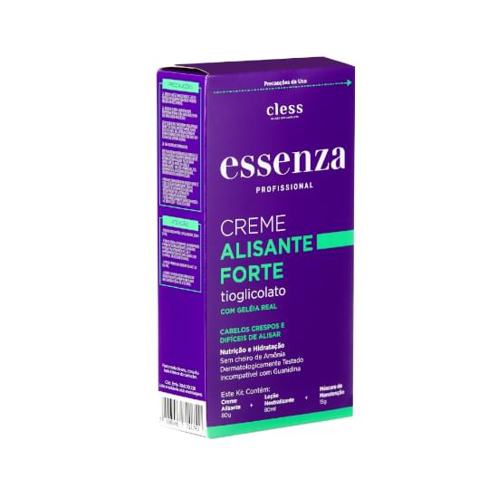 Imagem de Alisante essenza forte tioglicolato com geleia real sachê 80g | com 6 unidades + loção neutralizante 80ml