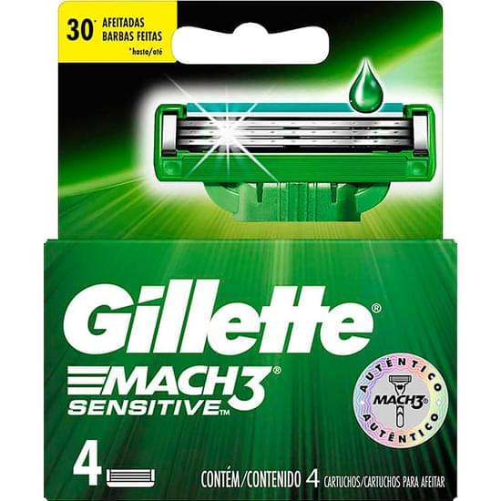 Imagem de Carga para aparelho de barbear gillette mach 3 sensitive | com 4 unidades