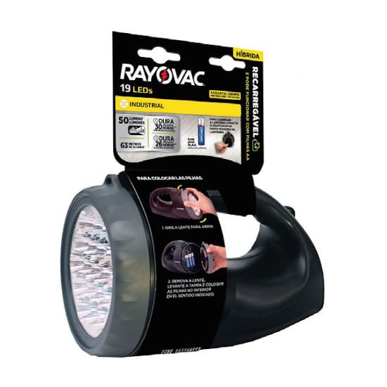 Imagem de Lanterna rayovac recarregável 19 leds bivolt hibrida