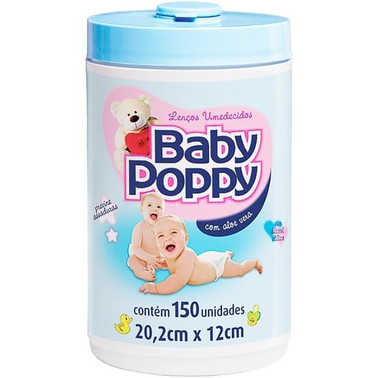 Imagem de Lenço umedecido baby poppy pote azul | com 150 unidades