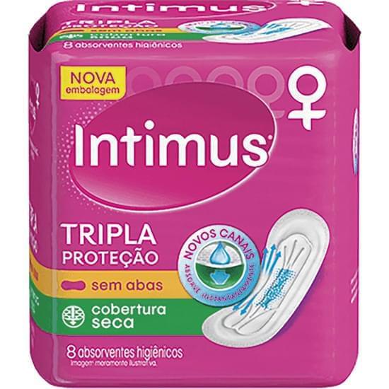 Imagem de Absorvente diário intimus seca sem abas tripla proteção | com 8 unidades