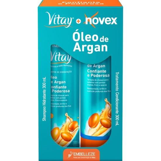 Imagem de Kit novex revitay óleo de argan shampoo e condicionador 300ml