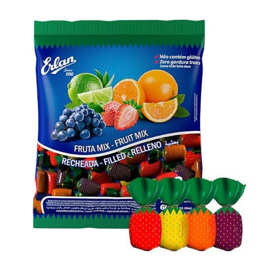 Imagem de Erlan bala recheada fruta mix 600g