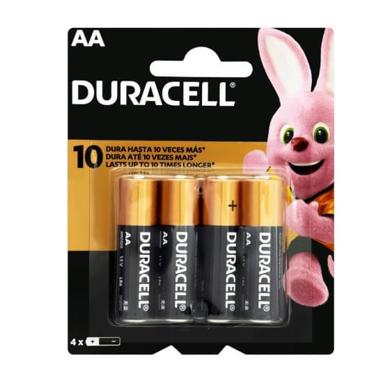 Imagem de Pilha alcalina aa pequena mn 1500b4 duracell 4 unidades 1,5v