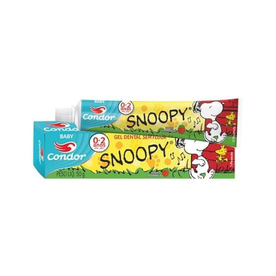 Imagem de Gel dental infantil sem flúor morango snoopy condor baby caixa 50g